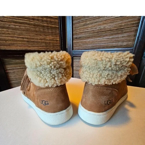 UGG Tan High-Top Sneakers with Suede Finish